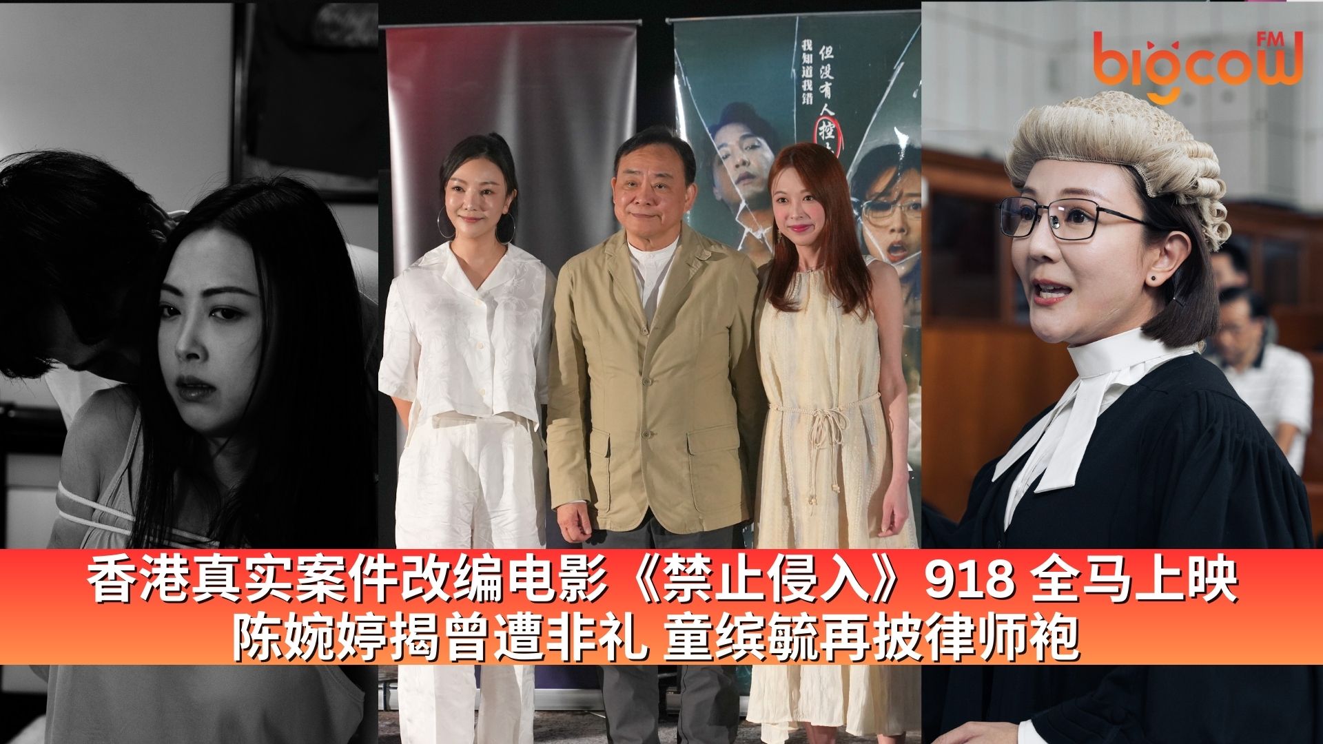 You are currently viewing 香港真实案件改编电影《禁止侵入》918 全马上映 陈婉婷揭曾遭非礼 童缤毓再披律师袍